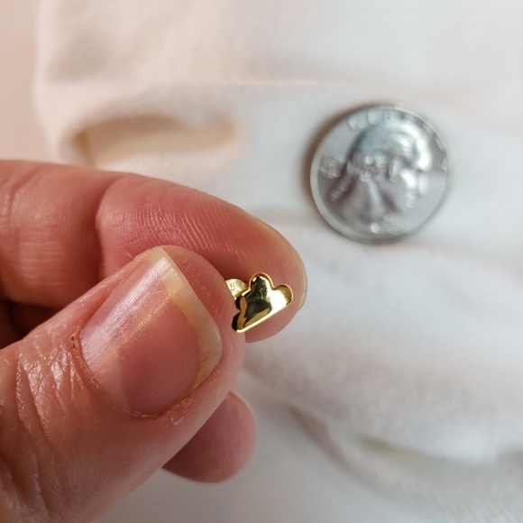 Gold Brushed Teardrop Raindrop Stud Earrings Gold Cloud Stud Earrings set - Picture 7 of 10